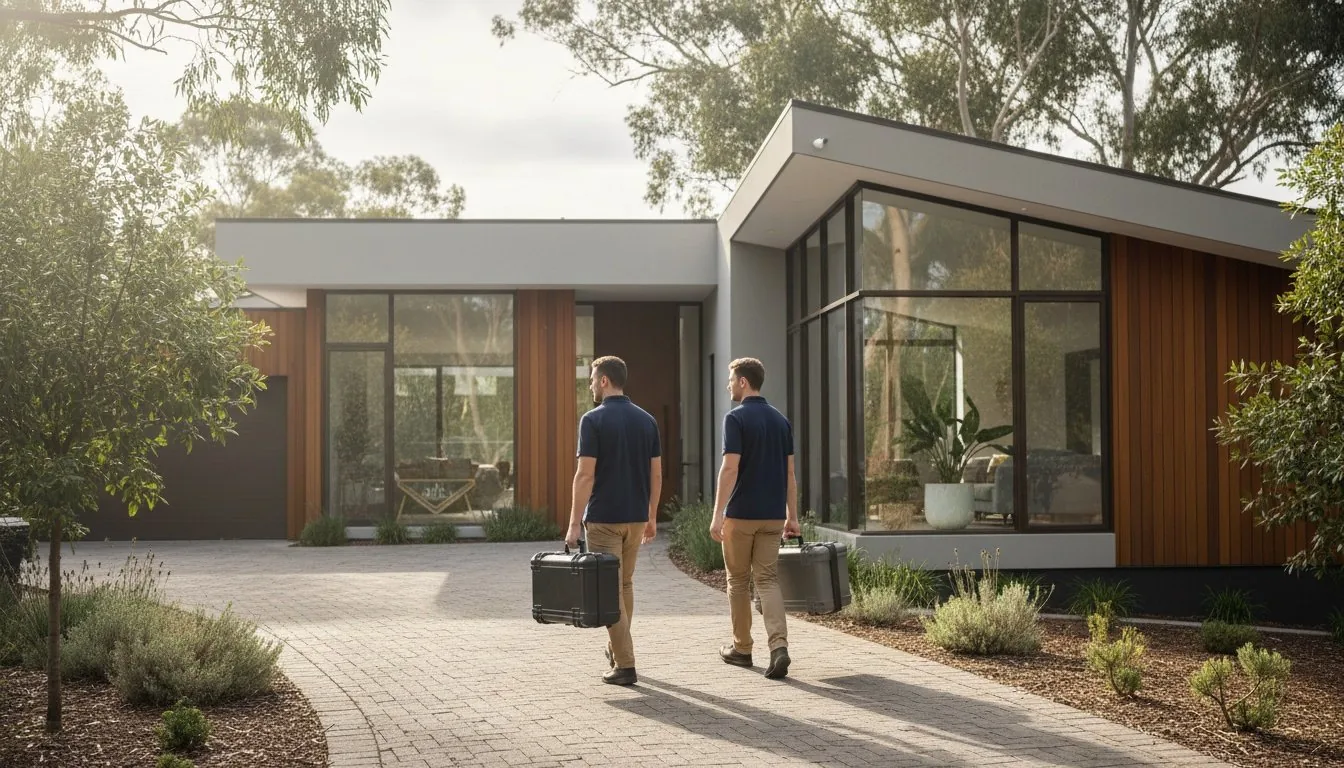 TACT Bio Recovery technicians arriving at a property with equipment